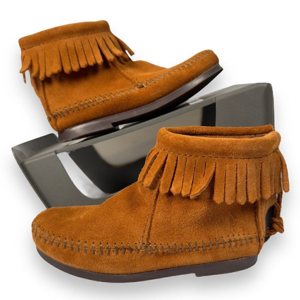 Minnetonka Frint Moc Leather Boots Brown 264863 Toddler 10